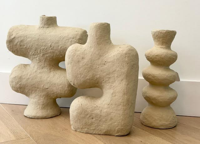 Organic Shaped Paper Mache Sculptures