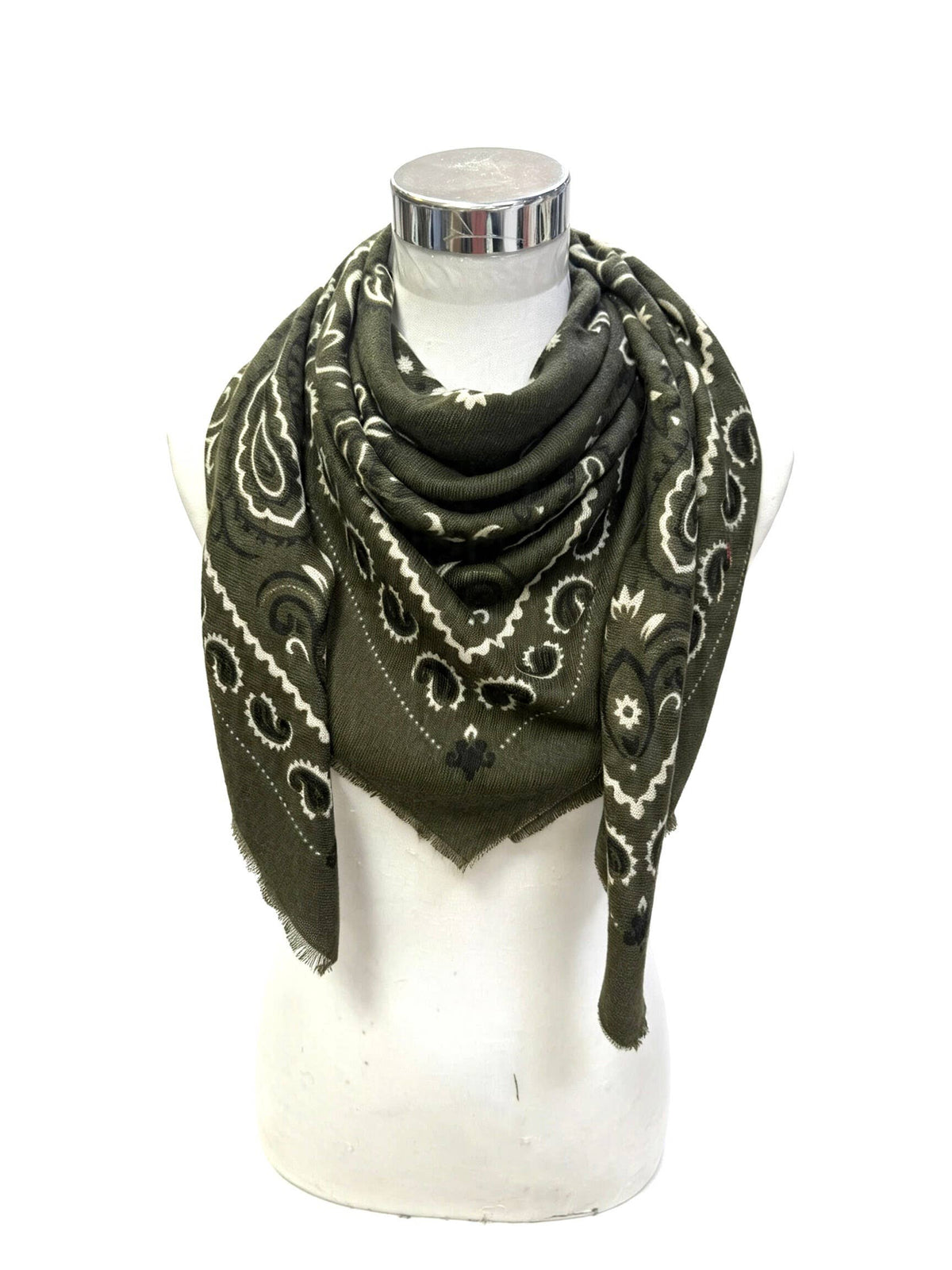 Large Woolen Square Bandana: Light taupe