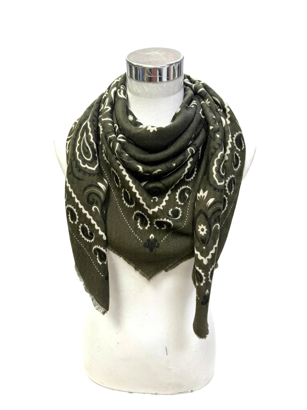 Large Woolen Square Bandana/ Khaki