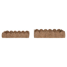 Load image into Gallery viewer, Decorative Braided Trays w/ Handles &amp; Scalloped Edge