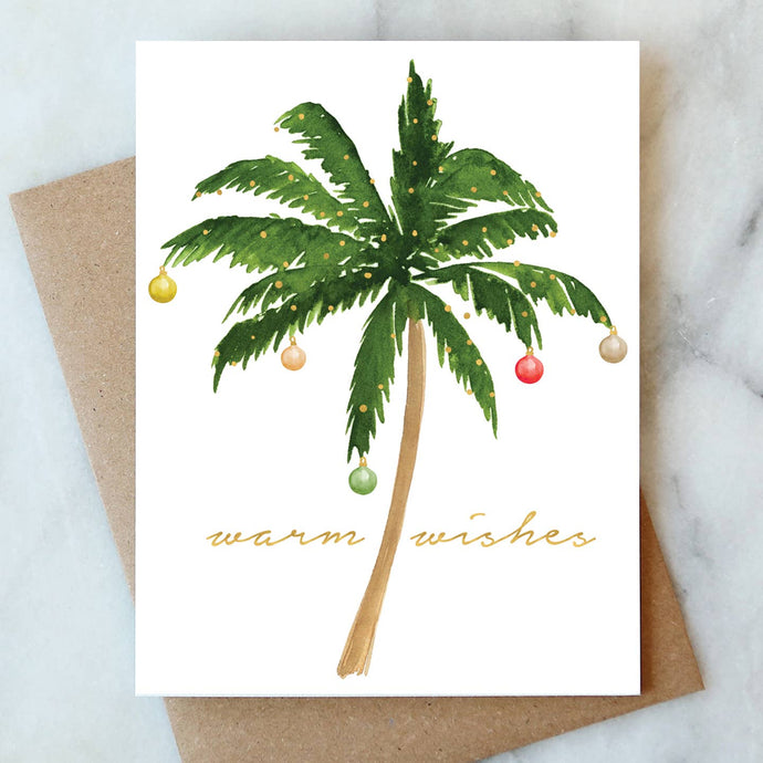 Christmas Palm Tree Greetings Card | Holiday Christmas Card