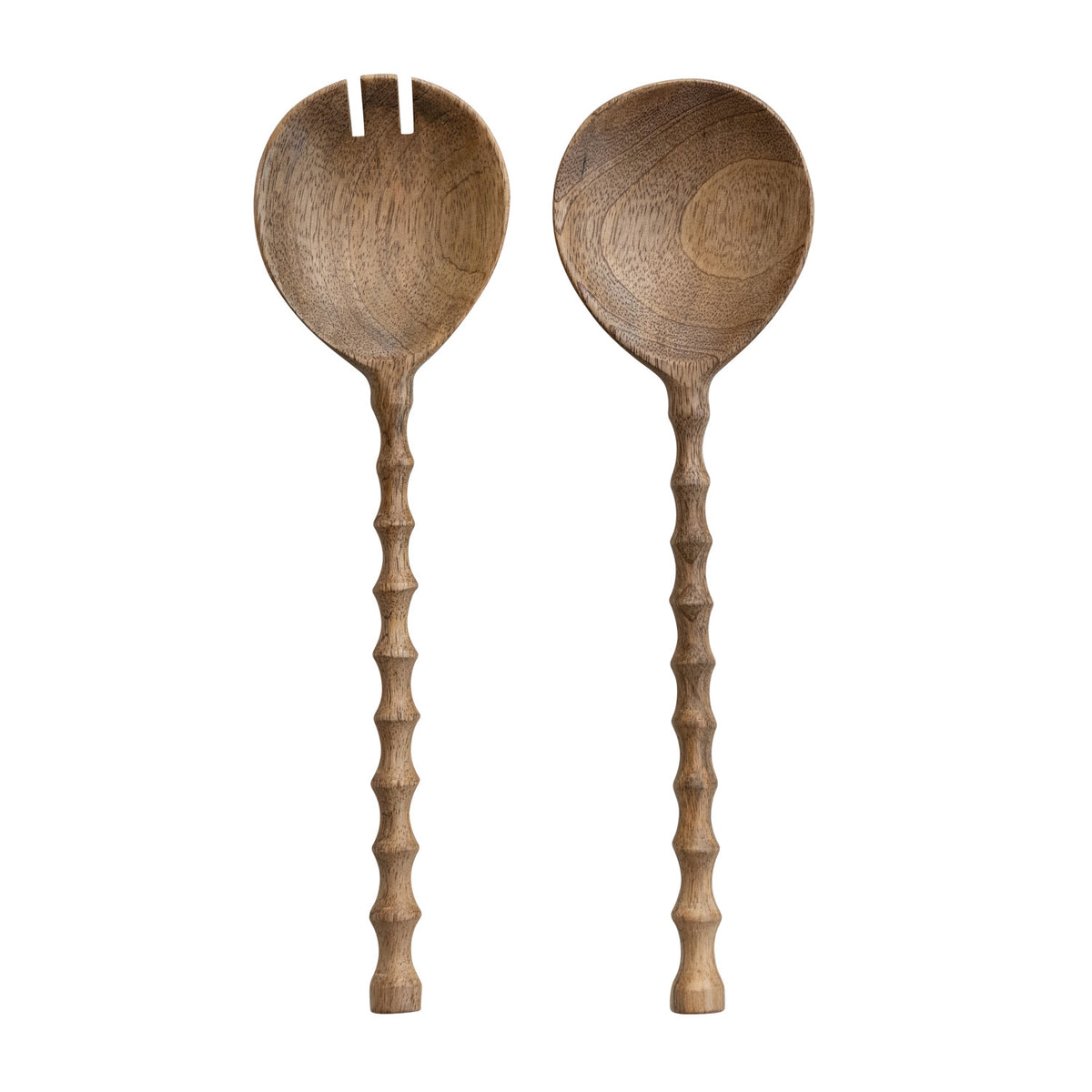 Salad Servers w/ Carved Handles