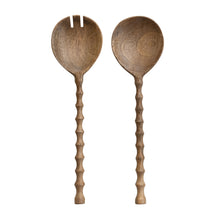 Load image into Gallery viewer, Salad Servers w/ Carved Handles