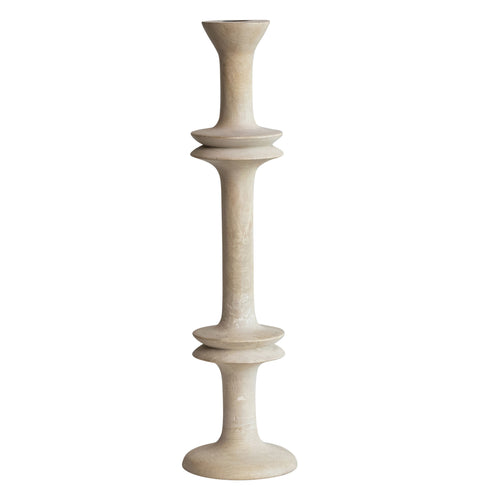 Carved Mango Wood Taper Holder