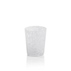 White Speckled Glass Tumbler/Set of 2