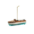 Hand Painted Glass Boat Ornament