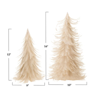 Cream Feather Trees/ Set of 2