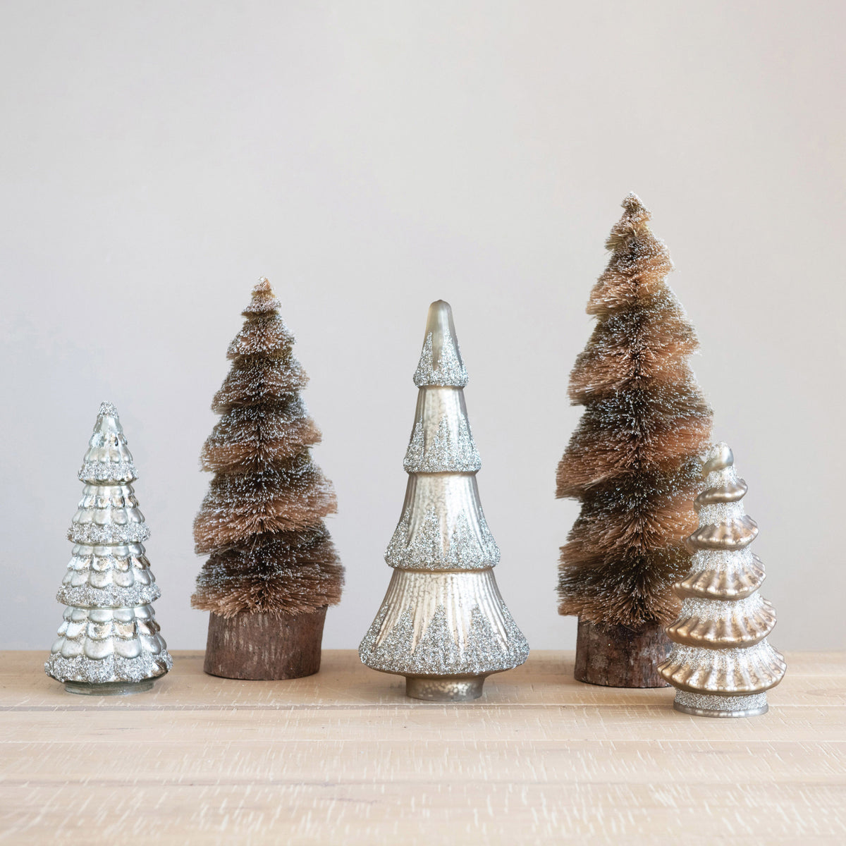 Glitter Raffia Tree and Wood Base