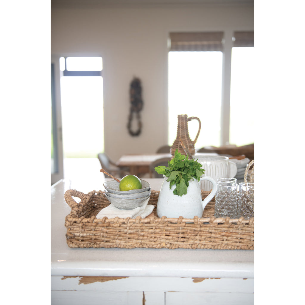 Large Handwoven Seagrass Tray w/ Handles