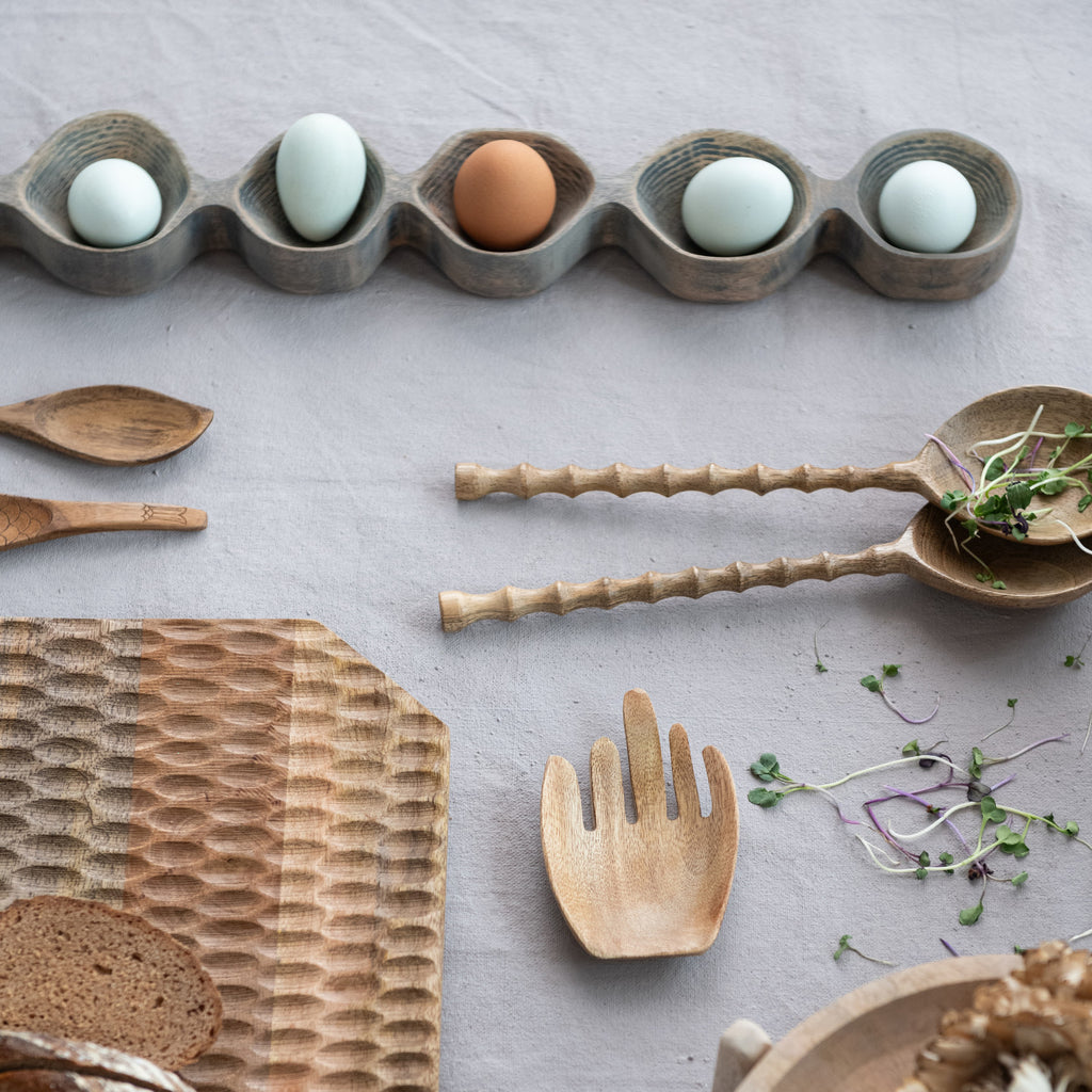 Salad Servers w/ Carved Handles