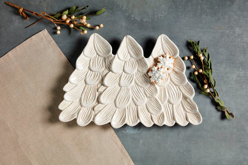 White Christmas Tree Plater