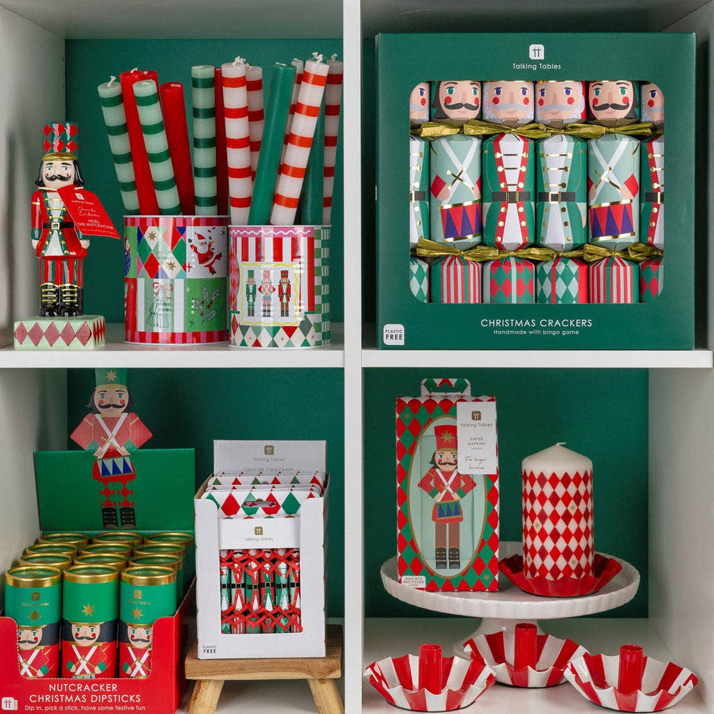 Red & White Stripe Candles - 25 Units Display | Summer Decor |