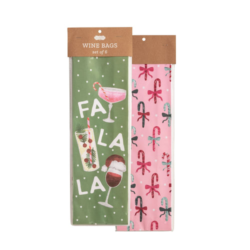 Fa La La Paper Wine Bags/ Set of 6