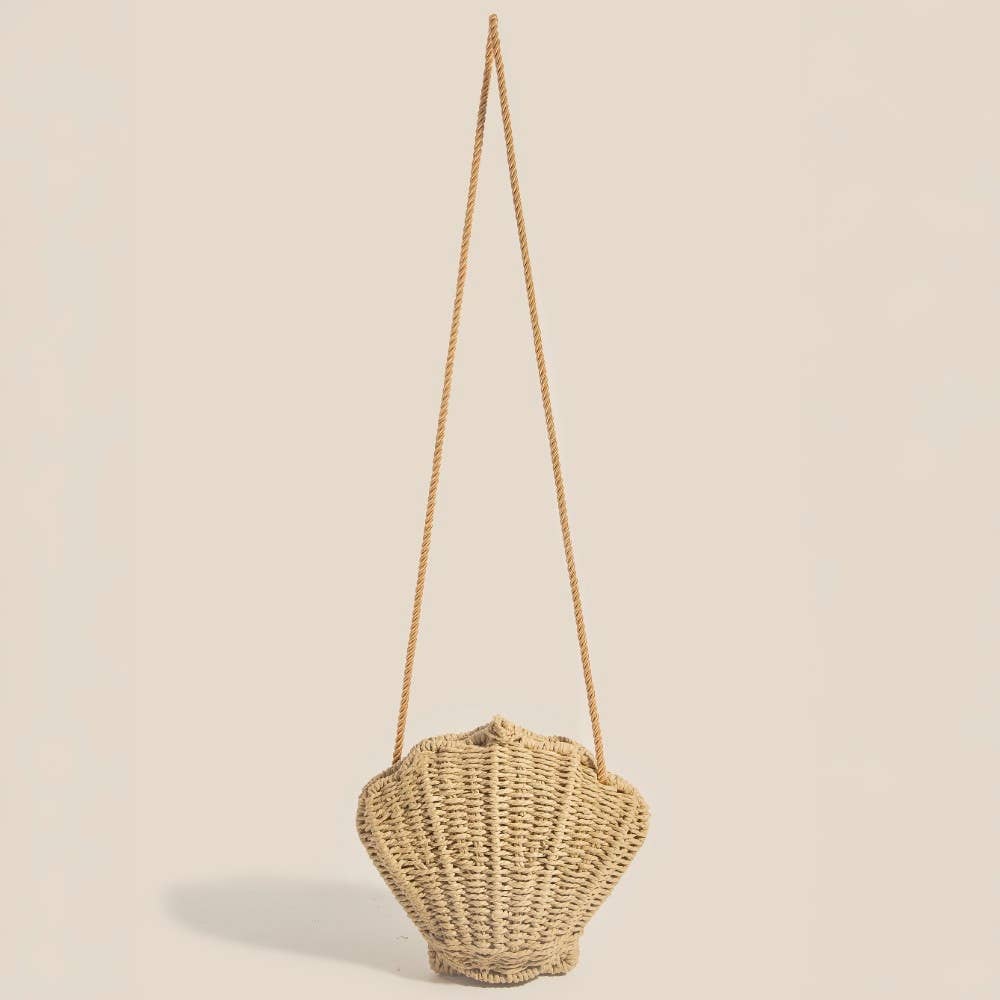 Straw Braided Seashell Bag: KA