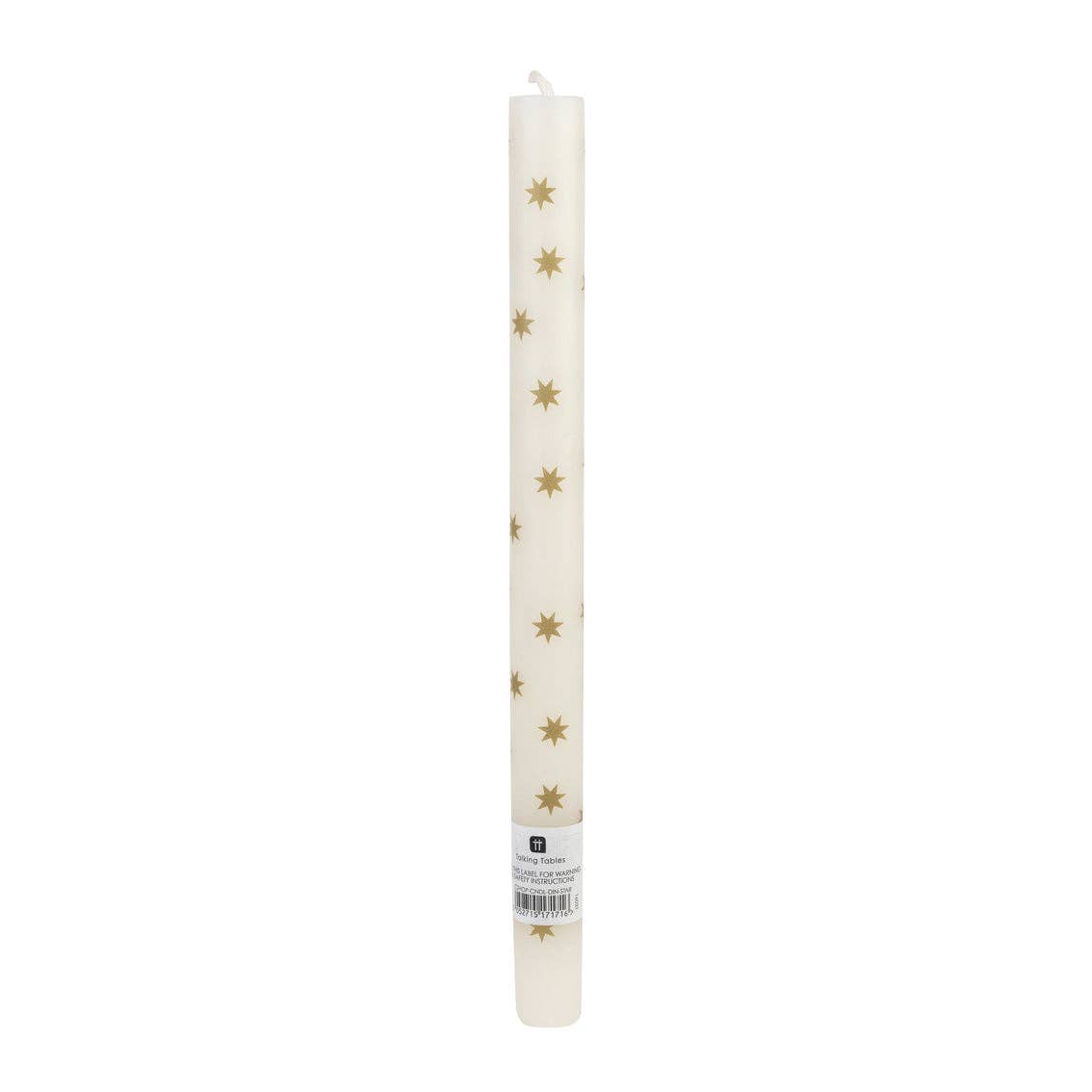 Gold Star Straight Dinner Candles - 12 Units Display | Christmas |