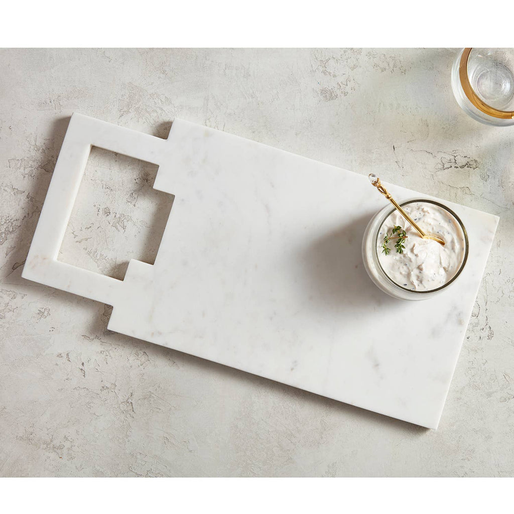Marble Serving Tray with Square Handle