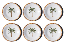 Load image into Gallery viewer, Rainforest Palm Microwavable Melamine Salad Plate/ Set of 6