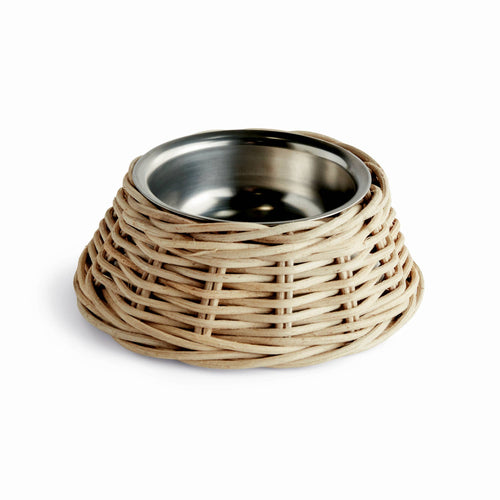 Normandy Rattan Pet Bowl Small, Gray