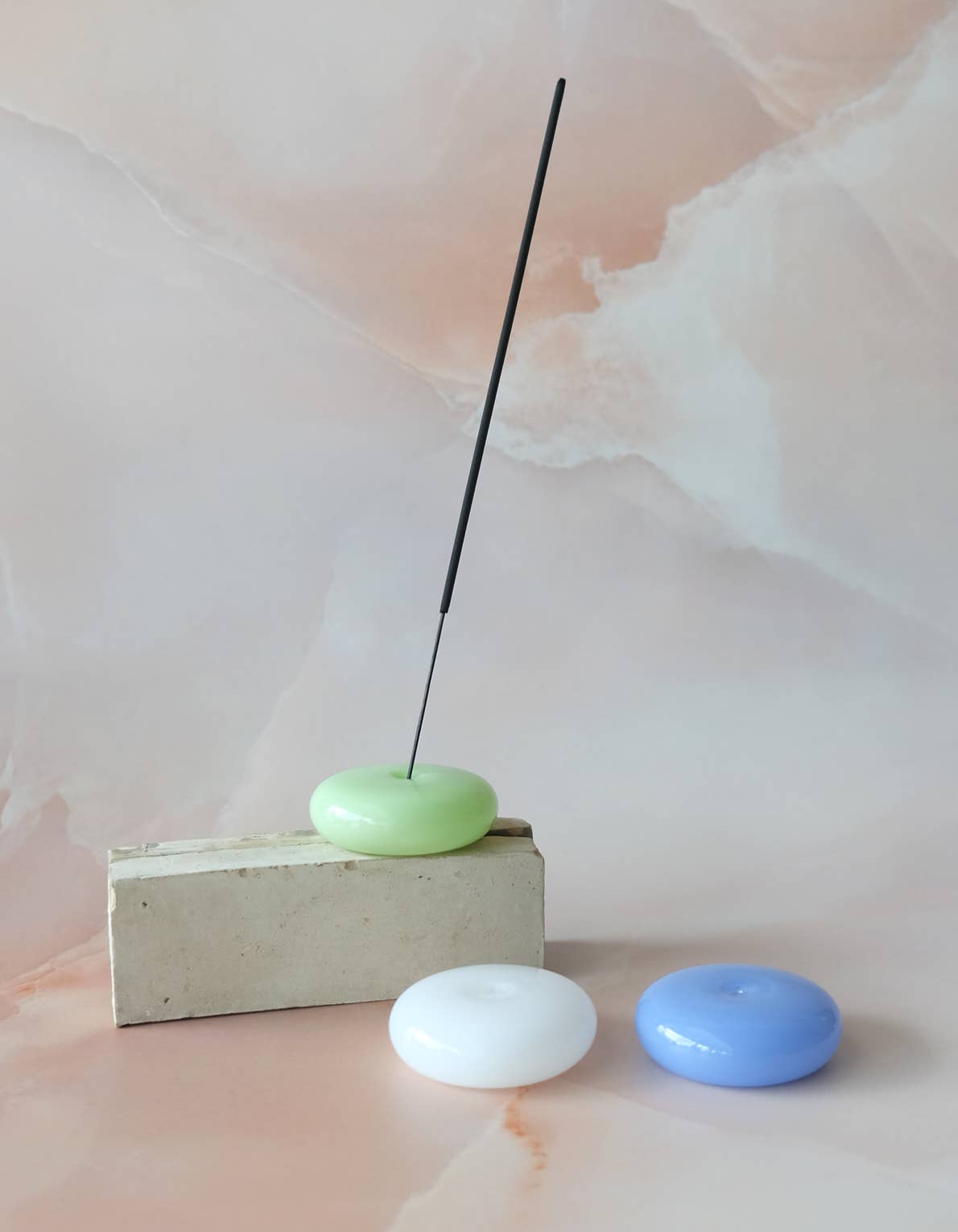 Bubble Incense Holder | White Milk Glass