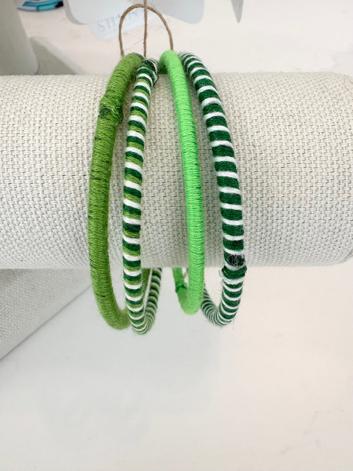 Bangle Bracelet Stack, Green Size Medium