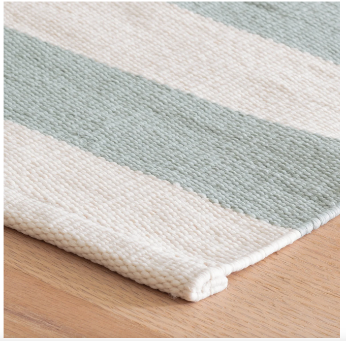 Catamaran Stripe Indoor/Outdoor Rug in Light Blue/Ivory (Special Order at SHANTY SHOPPE)