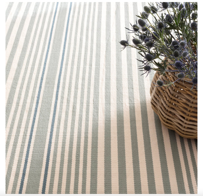 Rugby Stripe Indoor/Outdoor Rug in Light Blue (Special Order at SHANTY SHOPPE)