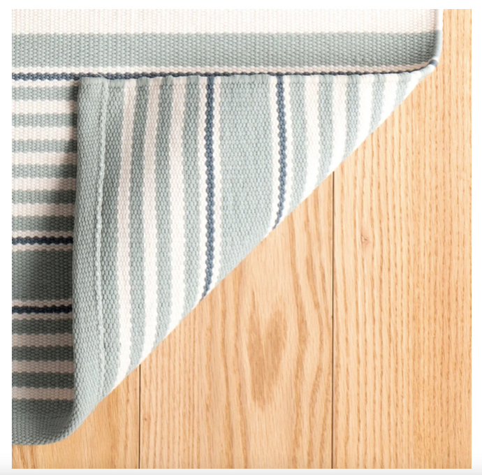 Rugby Stripe Indoor/Outdoor Rug in Light Blue (Special Order at SHANTY SHOPPE)
