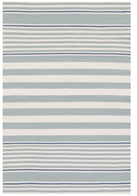 Rugby Stripe Indoor/Outdoor Rug in Light Blue (Special Order at SHANTY SHOPPE)