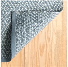 Load image into Gallery viewer, Diamond Handwoven in Diamond Slate/Light Blue Indoor/Outdoor Rug (Special Order at SHANTY SHOPPE)