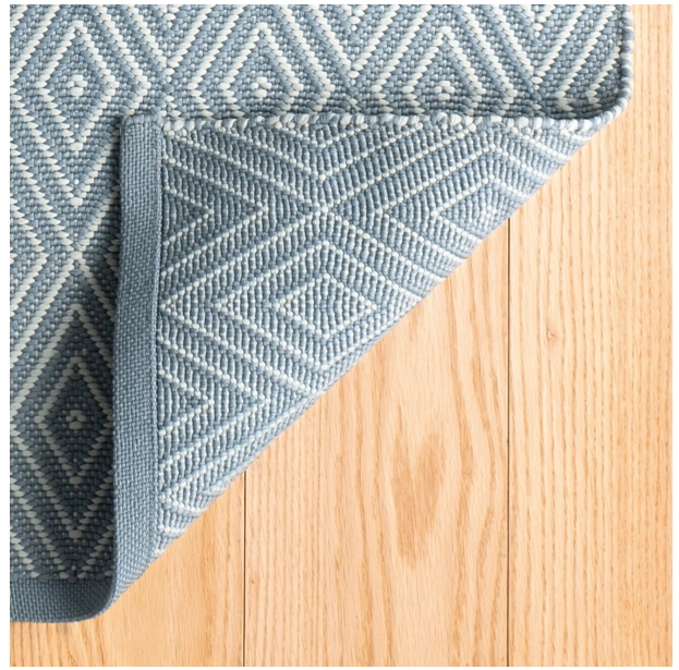 Diamond Handwoven in Diamond Slate/Light Blue Indoor/Outdoor Rug (Special Order at SHANTY SHOPPE)