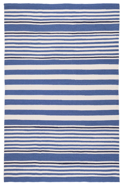 Rugby Stripe Indoor/Outdoor Rug in Denim (Special Order at SHANTY SHOPPE)