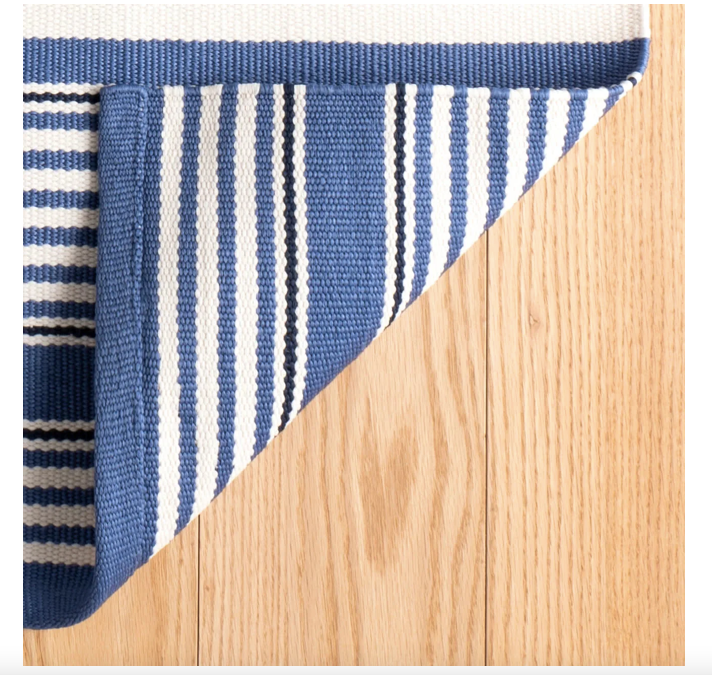 Rugby Stripe Indoor/Outdoor Rug in Denim (Special Order at SHANTY SHOPPE)