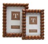 Hand-Carved Bobbin Photo Frame in Dark Brown
