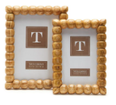 Hand-Carved Bobbin Photo Frame in Natural/ 2 Sizes