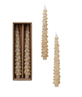 Unscented Tree Shaped Taper Candes in Box, Eggnog Color, Set of 2