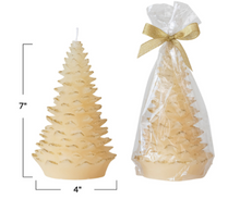 Load image into Gallery viewer, Unscented Tree Shaped Candle w/ Gold Tips, Eggnog Color