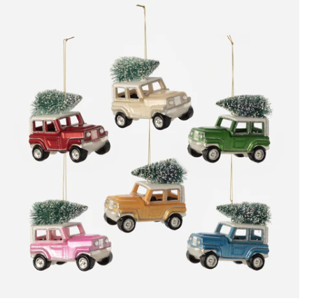 Jeep with Sisal Tree Ornament