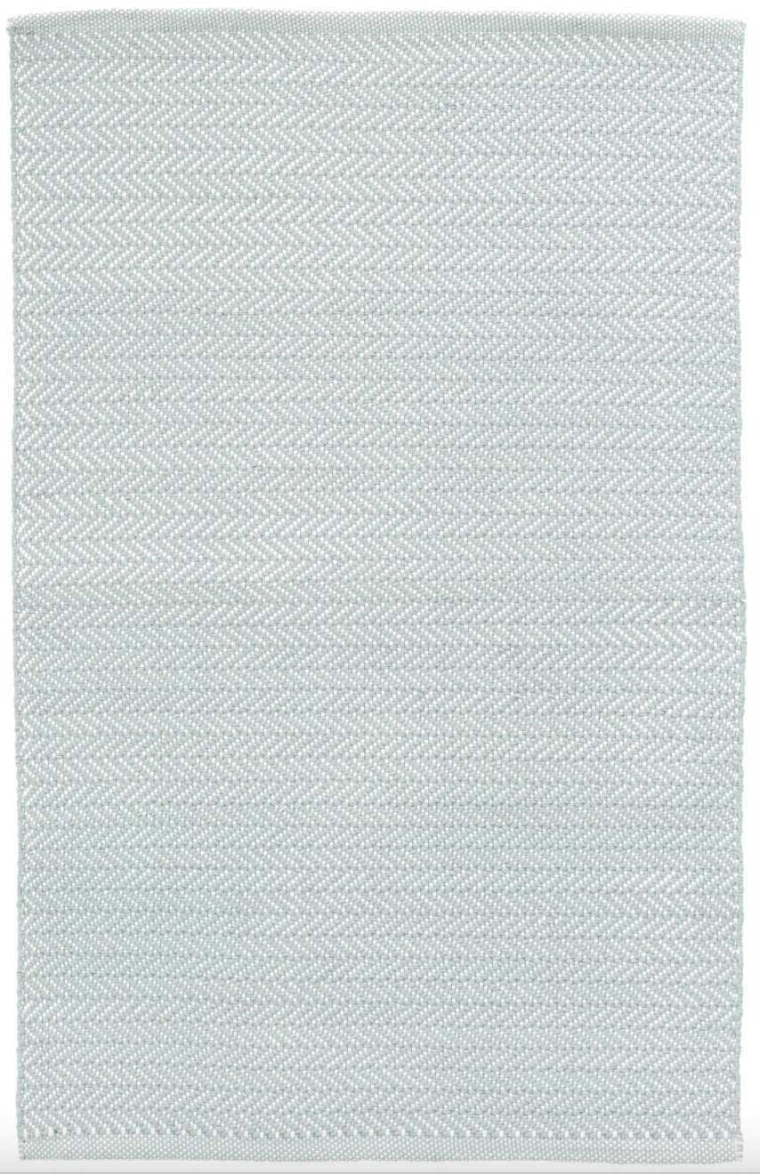 Dash & Albert Herringbone Light Blue/Ivory Indoor-Outdoor Rug (Special Order at SHANTY SHOPPE)