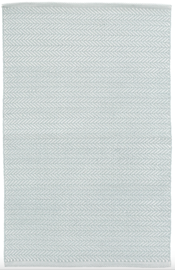 Dash & Albert Herringbone Light Blue/Ivory Indoor-Outdoor Rug (Special Order at SHANTY SHOPPE)