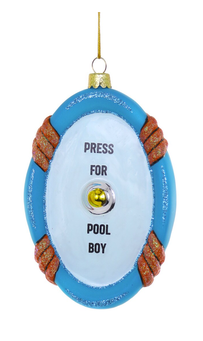 "Press for Pool Boy" Ornament