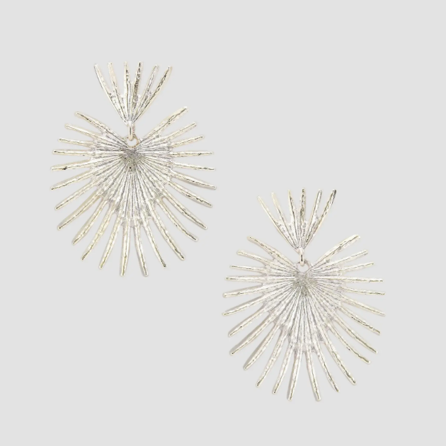 Palm Earrings/ Silver