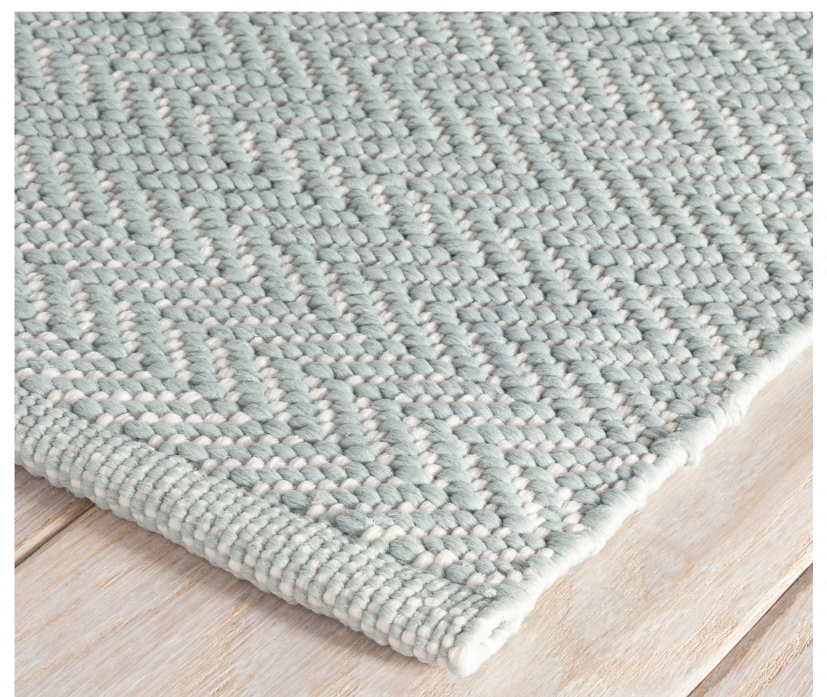 Dash & Albert Herringbone Light Blue/Ivory Indoor-Outdoor Rug (Special Order at SHANTY SHOPPE)