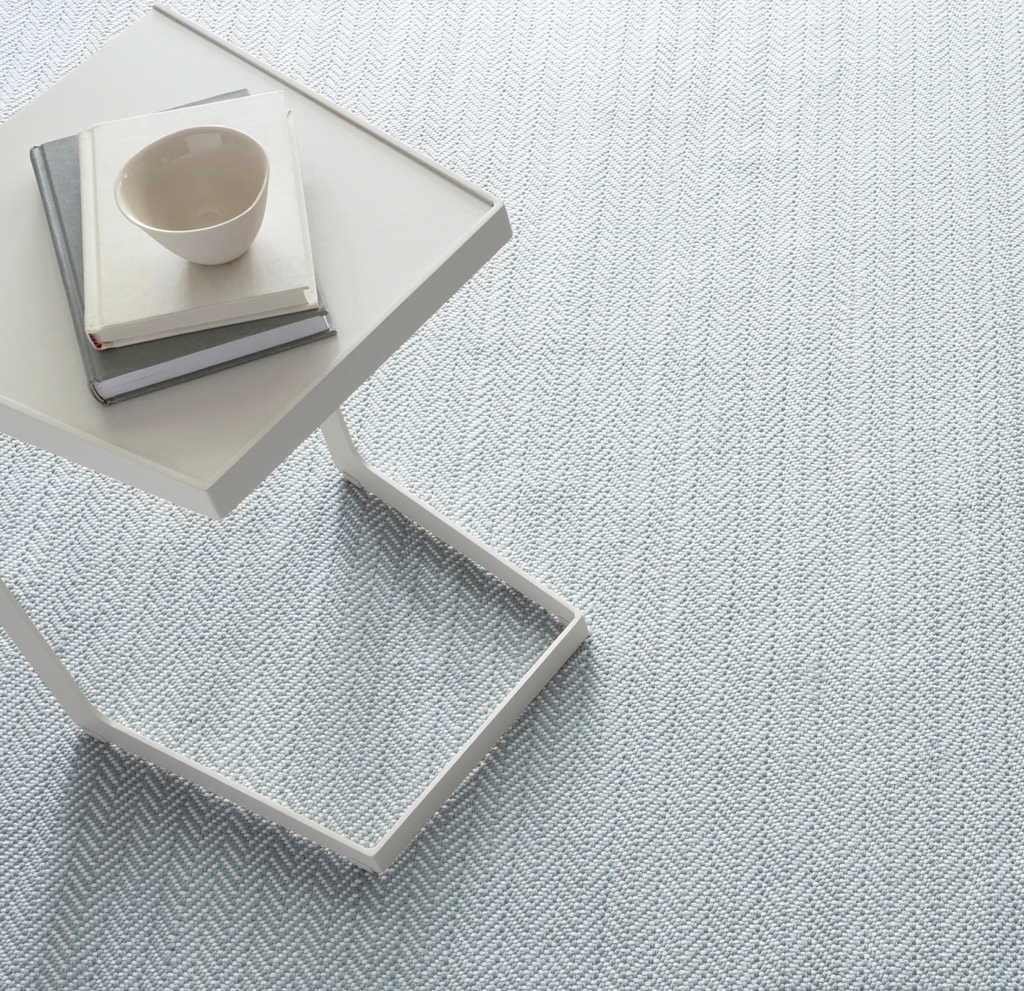 Dash & Albert Herringbone Light Blue/Ivory Indoor-Outdoor Rug (Special Order at SHANTY SHOPPE)