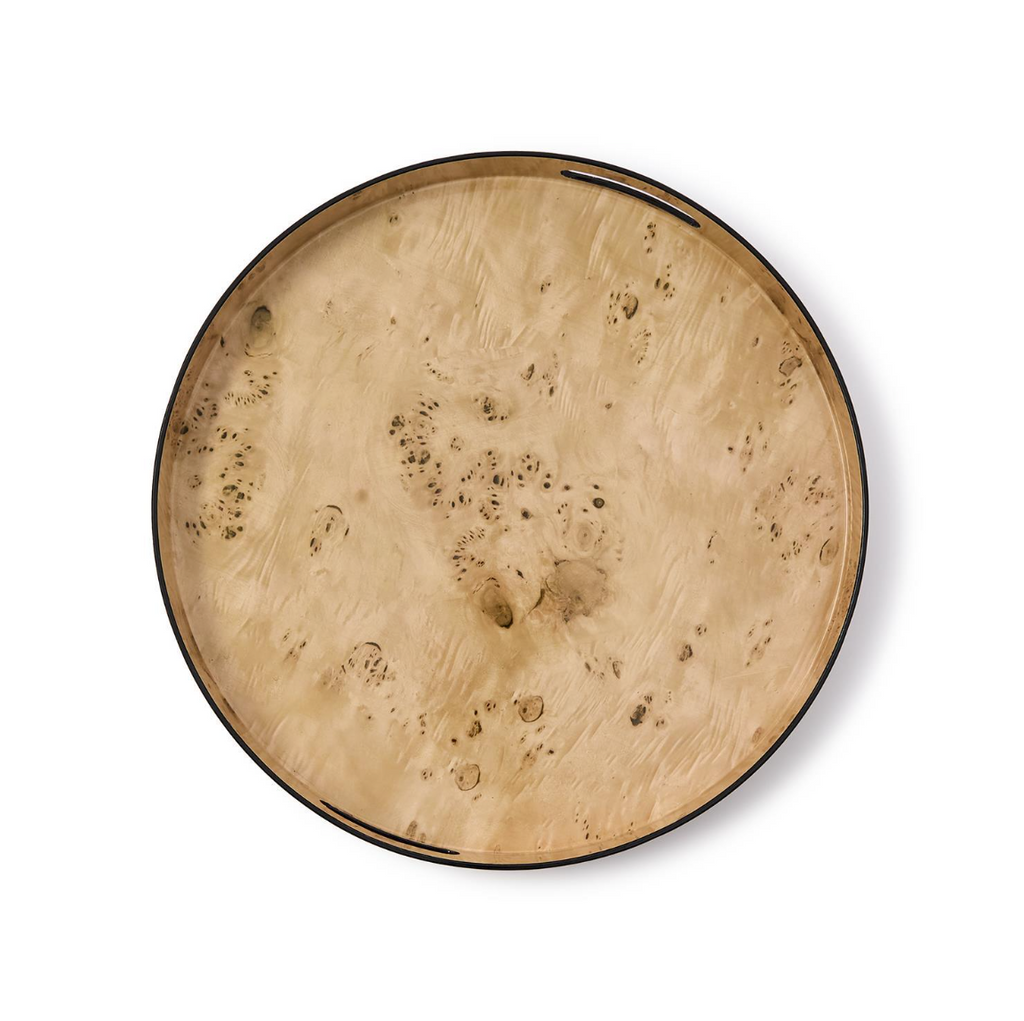 Burled Pattern Round Tray