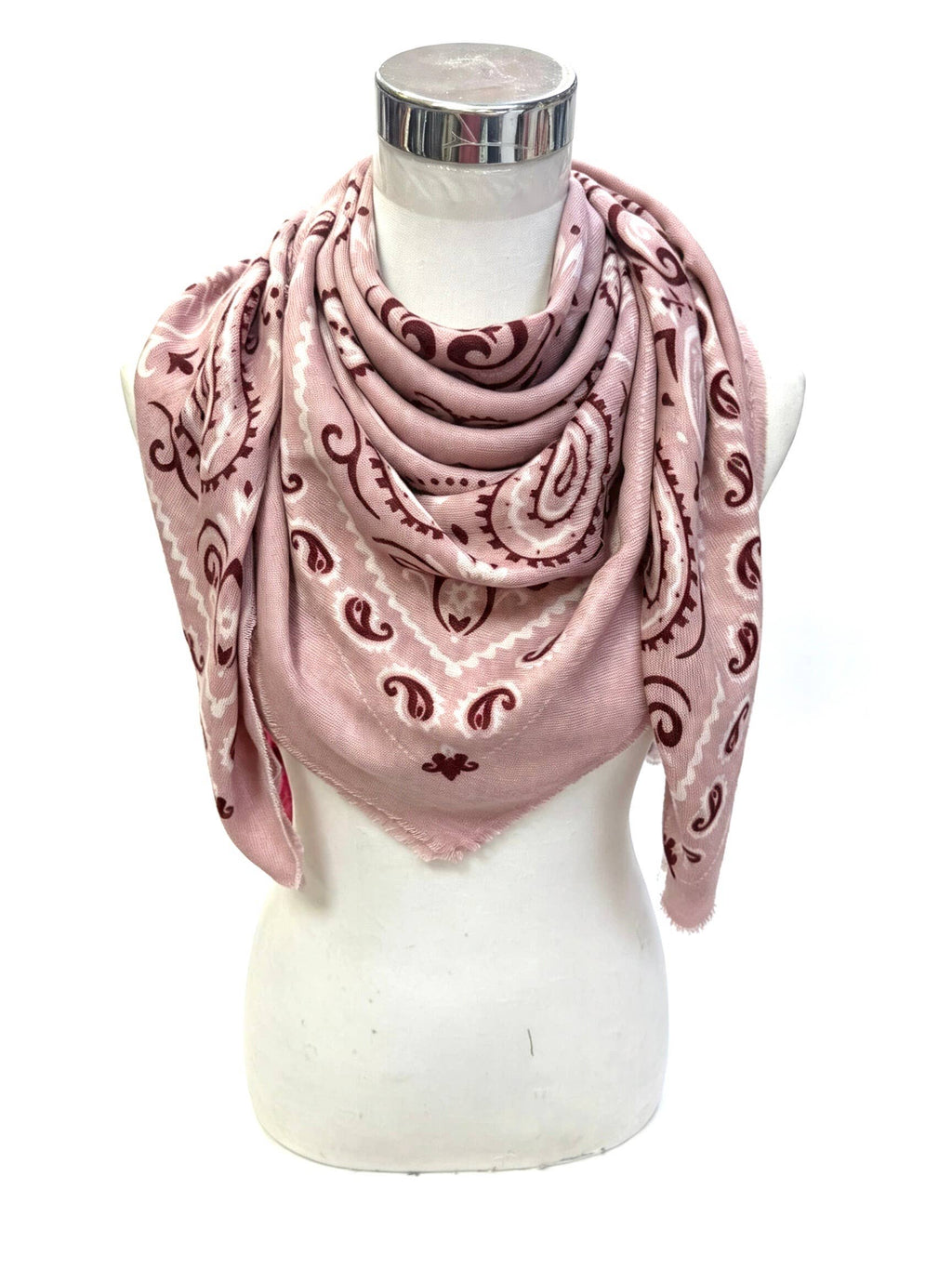 Large Woolen Square Bandana: Light taupe