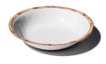 Bamboo Rim Melamine Serve Bowl, White, 13.8"/ 126 oz