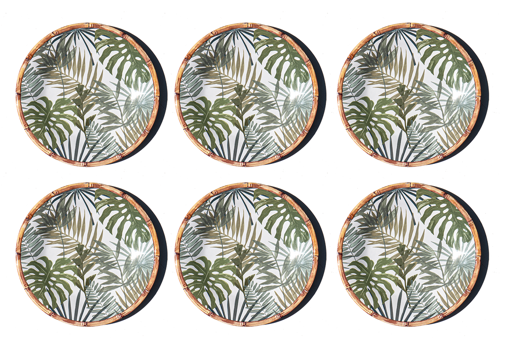 Rainforest Palm Microwavable Melamine Dinnerware Collection: Low Bowl