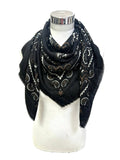 Large Woolen Square Bandana/ Black