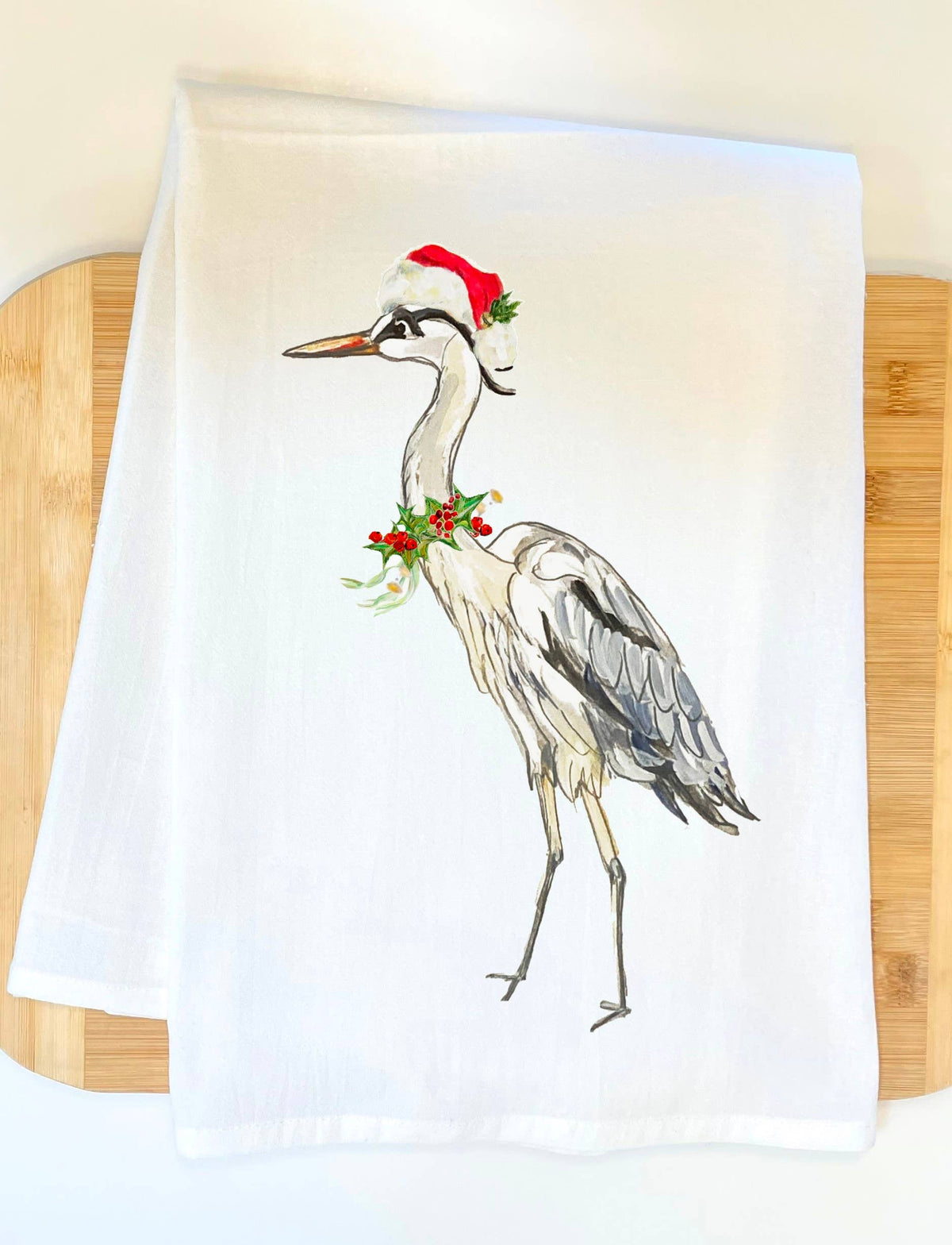 Holiday Heron Kitchen Towel