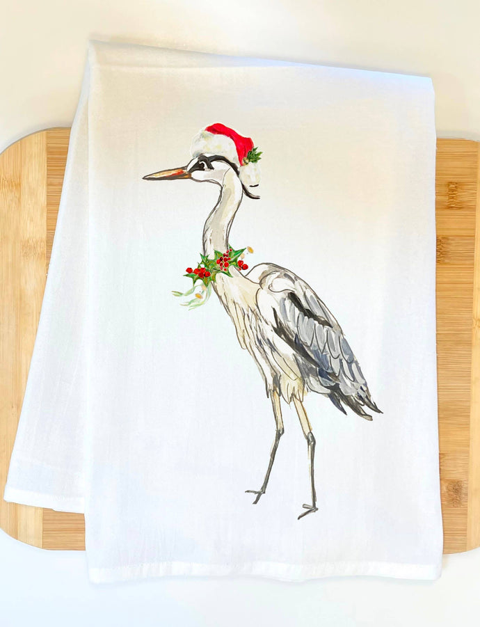 Holiday Heron Kitchen Towel